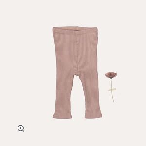Cozy mauve Ribbed Kids Leggings by lovely Littles